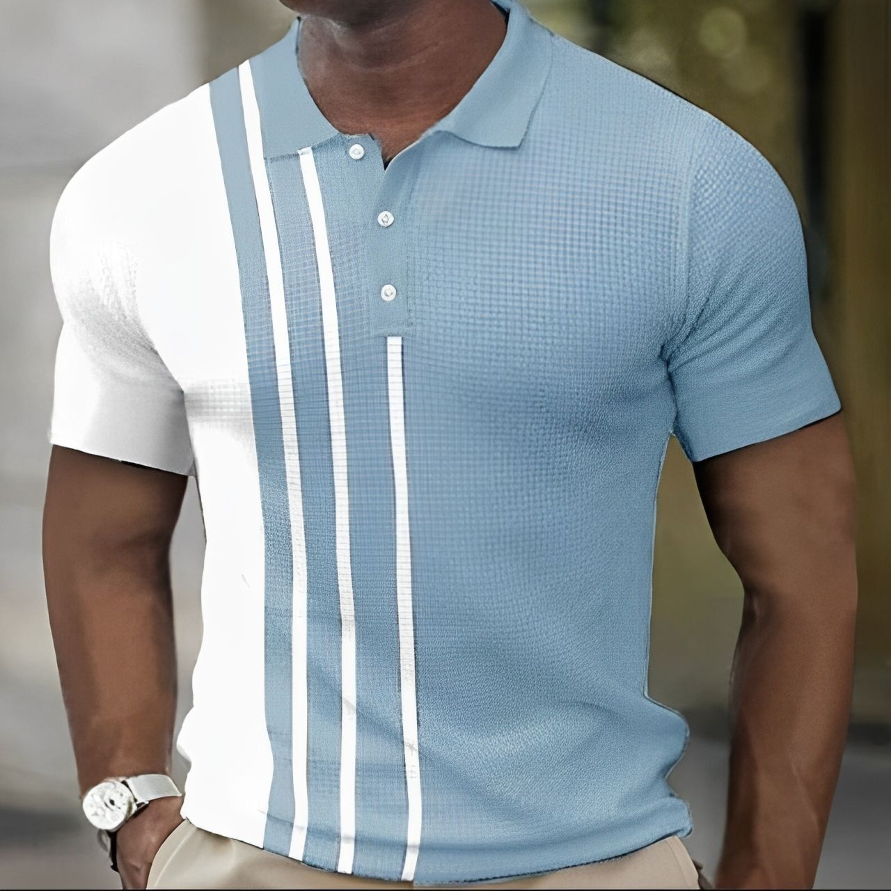 Robin™ | Heren poloshirt met strepen