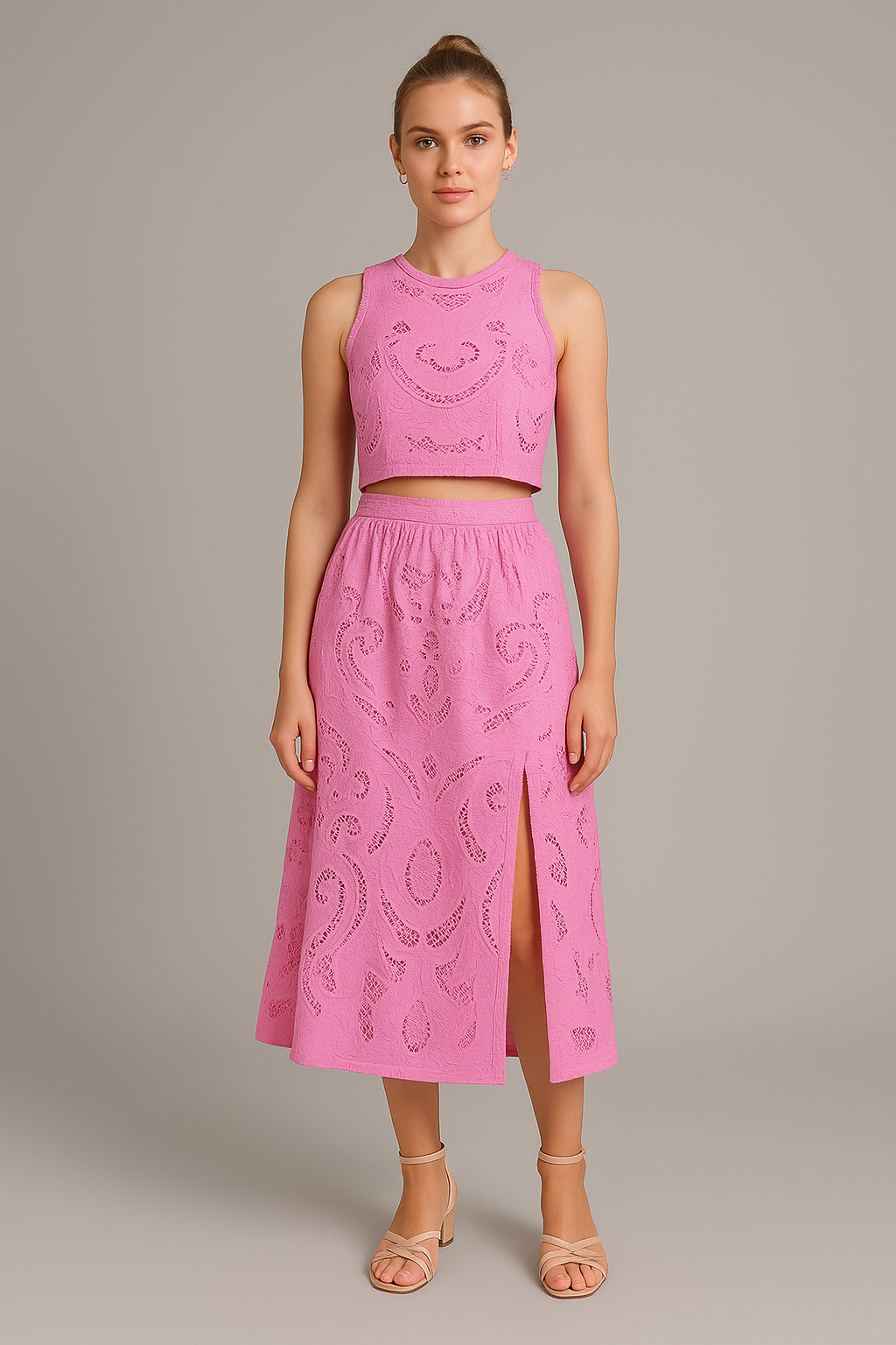 Evelyne™ | Roze gehaakte set