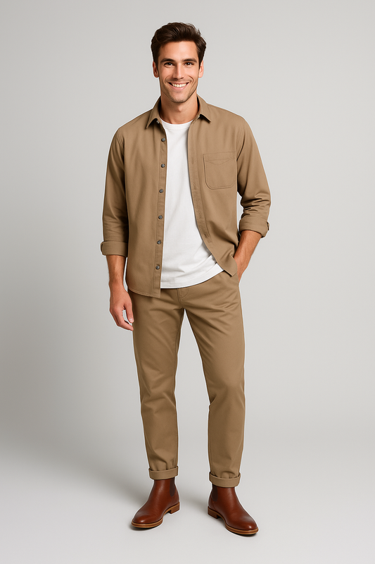 Tim™ | Tweedelige beige set