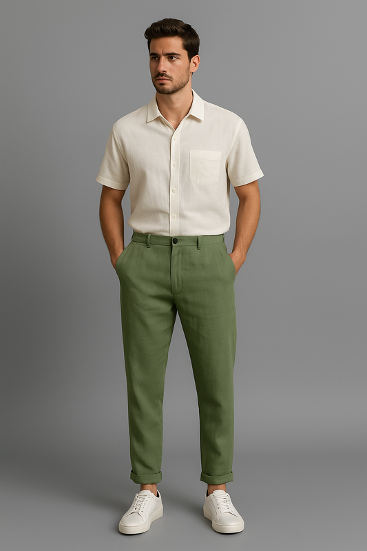Oliver™ |  Zomerbroek van katoen en linnen